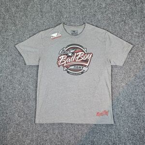 Vintage USA Bad Boy Pro Series "First In Fight" Graphic Shirt Gray Men's Size L‎